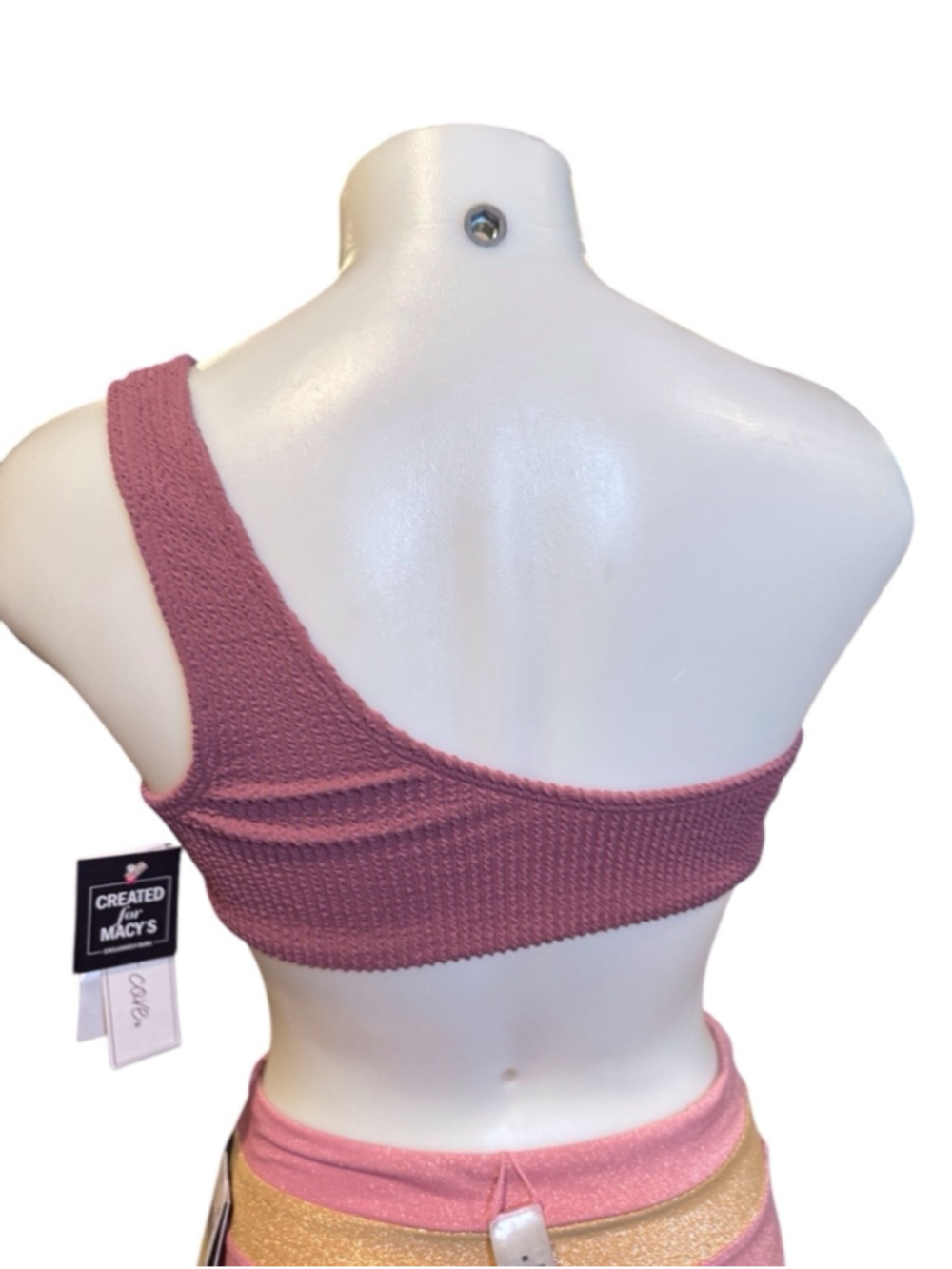 Women's Salt & Cove Bikini Top Size M Mauve Pink One-Shoulder - Picture 2 of 3